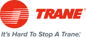 Trane logo. It's Hard to Stop a Trane.